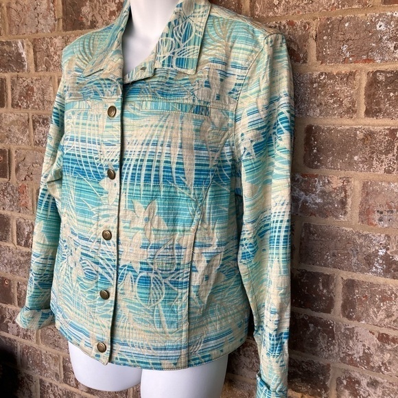 Jamaica Bay Floral Print Button Front Jacket PXL - Picture 2 of 12